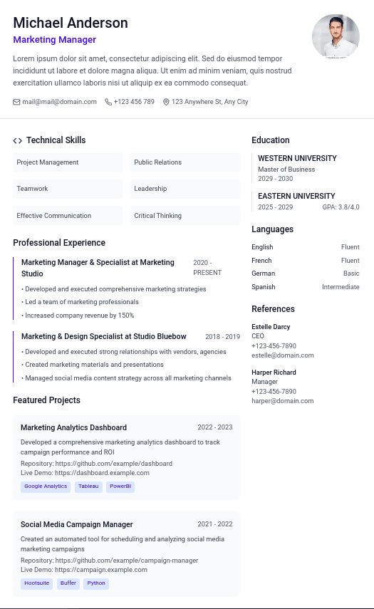 CV Template 1
