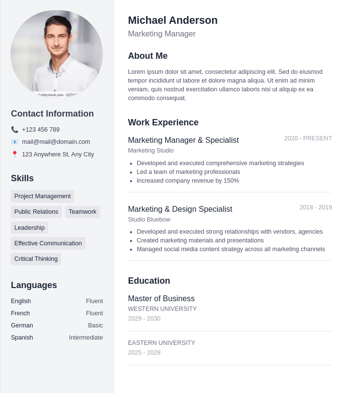 CV Template 2